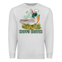 Dove Grey hoppy easter duck hunting Premium Sweatshirt - MaliasSmallBusiness