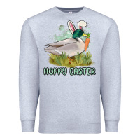 Heather Grey hoppy easter duck hunting Premium Sweatshirt - MaliasSmallBusiness