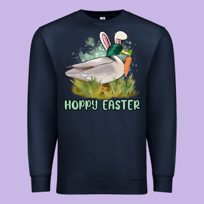 Hoppy Easter Duck Hunting Premium Sweatshirt Designed By Maliassmallbusiness
