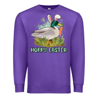 Purple hoppy easter duck hunting Premium Sweatshirt - MaliasSmallBusiness