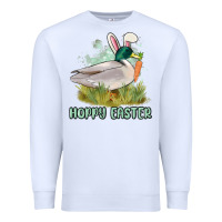 White hoppy easter duck hunting Premium Sweatshirt - MaliasSmallBusiness