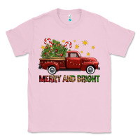 Bubblegum Pink Merry And Bright Christmas Trees Truck Classic Tee - FaDigitalArtStudio