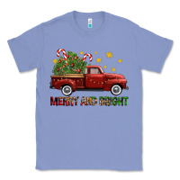 Colony Blue Merry And Bright Christmas Trees Truck Classic Tee - FaDigitalArtStudio