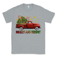 Heather Grey Merry And Bright Christmas Trees Truck Classic Tee - FaDigitalArtStudio