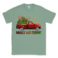 Sage Merry And Bright Christmas Trees Truck Classic Tee - FaDigitalArtStudio
