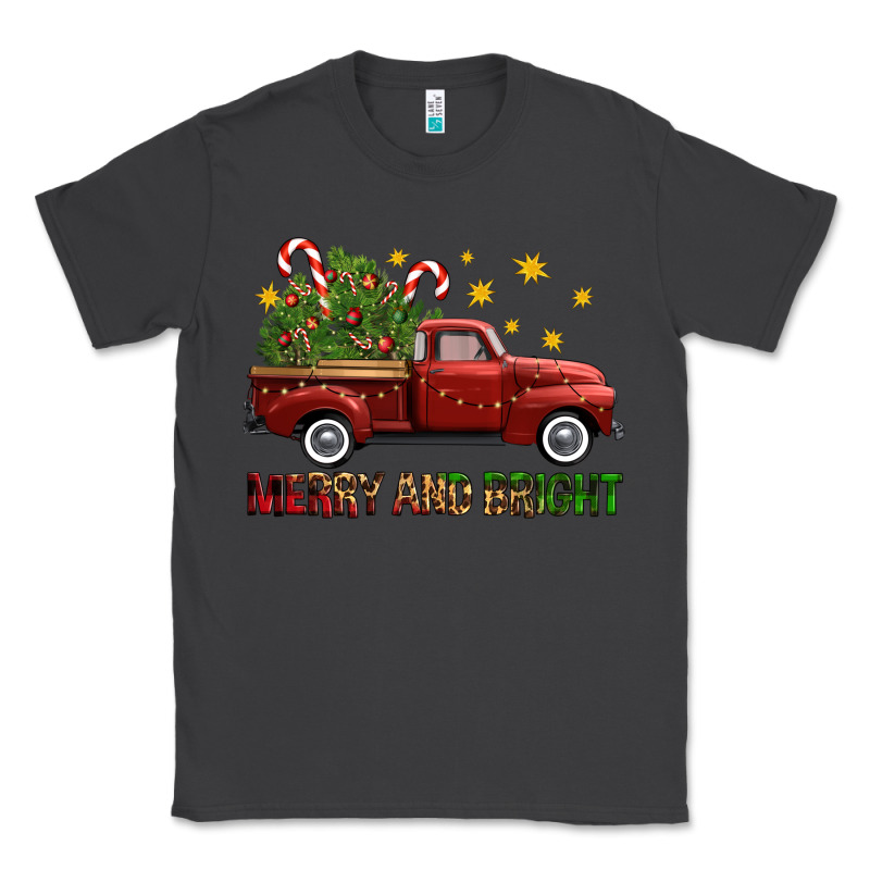 Merry And Bright Christmas Trees Truck Classic Tee by FaDigitalArtStudio | Teevron