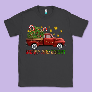 Merry And Bright Christmas Trees Truck Classic Tee Designed By Fadigitalartstudio