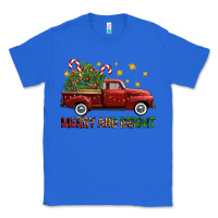 True Royal Merry And Bright Christmas Trees Truck Classic Tee - FaDigitalArtStudio