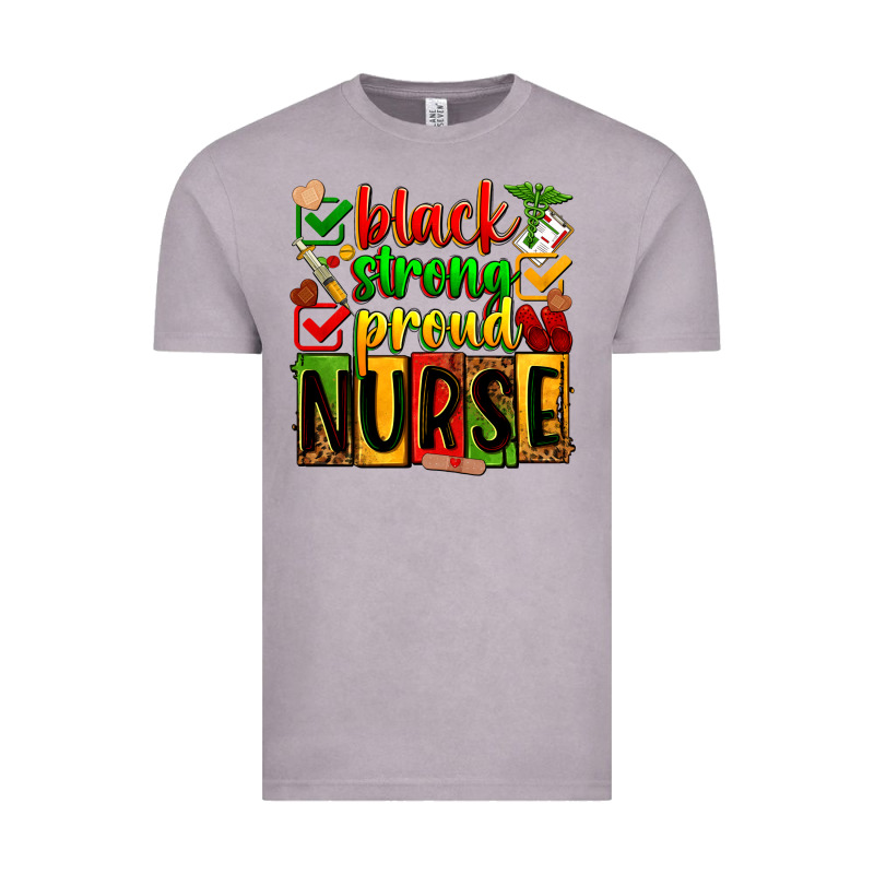 Black Strong Proud Nurse Vintage Tee by Zillion Design Studio | Teevron