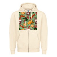 Sandshell christmas hot chocolate and cookies seamless pattern Zipper Hoodie - BundleAndBundleShop