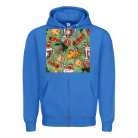 True Royal christmas hot chocolate and cookies seamless pattern Zipper Hoodie - BundleAndBundleShop