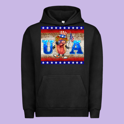 Usa Hot Dog Urban Hoodie Designed By Barkaloodesign