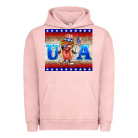 Pigment Salmon usa hot dog Urban Hoodie - BarkalooDesign