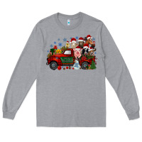 Heather Grey christmas farm animals truck Long Sleeve Tee - RacoonDesign