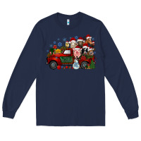 Navy christmas farm animals truck Long Sleeve Tee - RacoonDesign