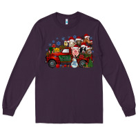 Plum christmas farm animals truck Long Sleeve Tee - RacoonDesign