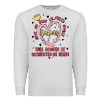 Dove Grey side by side or miles apart sisters will always be connected by heart Premium Sweatshirt - MaliasSmallBusiness