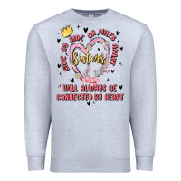 Heather Grey side by side or miles apart sisters will always be connected by heart Premium Sweatshirt - MaliasSmallBusiness