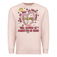 Pale Pink side by side or miles apart sisters will always be connected by heart Premium Sweatshirt - MaliasSmallBusiness