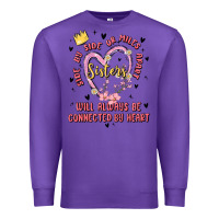 Purple side by side or miles apart sisters will always be connected by heart Premium Sweatshirt - MaliasSmallBusiness