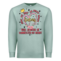 Seafoam side by side or miles apart sisters will always be connected by heart Premium Sweatshirt - MaliasSmallBusiness