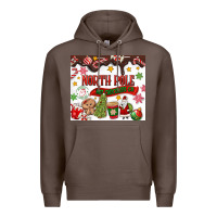 Coffee North Pole Hot Chocolate christmas Premium Hoodie - MaliasSmallBusiness