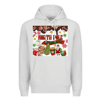 Dove Grey North Pole Hot Chocolate christmas Premium Hoodie - MaliasSmallBusiness