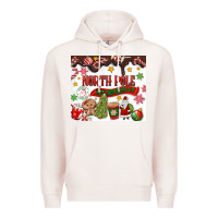 Pale Pink North Pole Hot Chocolate christmas Premium Hoodie - MaliasSmallBusiness