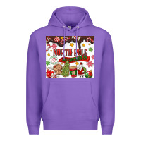 Purple North Pole Hot Chocolate christmas Premium Hoodie - MaliasSmallBusiness
