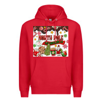 Red North Pole Hot Chocolate christmas Premium Hoodie - MaliasSmallBusiness