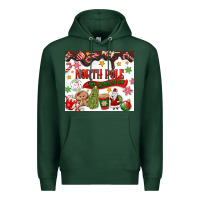 Sports Green North Pole Hot Chocolate christmas Premium Hoodie - MaliasSmallBusiness