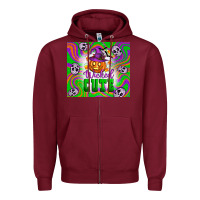 Burgundy Wicked cute halloween Zipper Hoodie - Artiststas