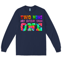 Navy two moms are better than one Long Sleeve Tee - HRA Design Shop