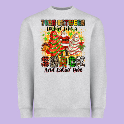 Torn Between Lookin' Like A Snack And Eatin' One Heavyweight Sweatshirt Designed By Zillion Design Studio