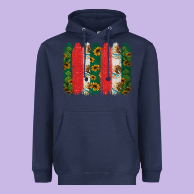 Mexican Flag Brushstroke Heavyweight Hoodie Designed By Jasminsmagicworld