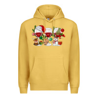 Antique Gold Christmas Wine Glasses Premium Hoodie - MaliasSmallBusiness
