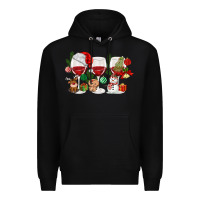Black Christmas Wine Glasses Premium Hoodie - MaliasSmallBusiness