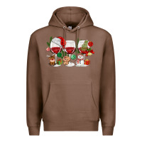 Chestnut Christmas Wine Glasses Premium Hoodie - MaliasSmallBusiness