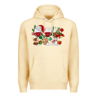 Pina Colada Christmas Wine Glasses Premium Hoodie - MaliasSmallBusiness