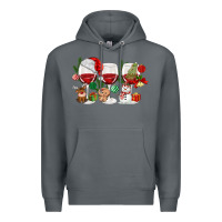 Rock Christmas Wine Glasses Premium Hoodie - MaliasSmallBusiness