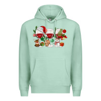 Seafoam Christmas Wine Glasses Premium Hoodie - MaliasSmallBusiness