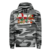Slate Camo Christmas Wine Glasses Premium Hoodie - MaliasSmallBusiness