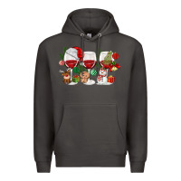 Smoke Christmas Wine Glasses Premium Hoodie - MaliasSmallBusiness
