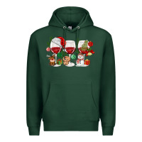 Sports Green Christmas Wine Glasses Premium Hoodie - MaliasSmallBusiness