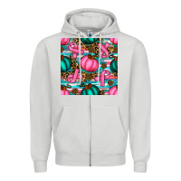 Dove Grey breast cancer awareness with pumpkins seamless pattern Zipper Hoodie - BundleAndBundleShop