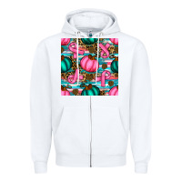 White breast cancer awareness with pumpkins seamless pattern Zipper Hoodie - BundleAndBundleShop