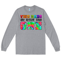 Heather Grey two dads are better than one Long Sleeve Tee - HRA Design Shop