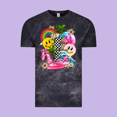 Summer Smile Face And Beach Vibes With Rainbow Tbw Vintage Tee Designed By Texasbilliewilder