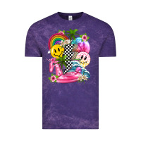 Cloud Purple summer smile face and beach vibes with rainbow tbw Vintage Tee - texasbilliewilder