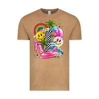 Vintage Camel summer smile face and beach vibes with rainbow tbw Vintage Tee - texasbilliewilder